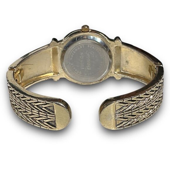 Y2K Vintage Gold Tone Round Face Bangle Cuff Bracelet Watch - Picture 3 of 14